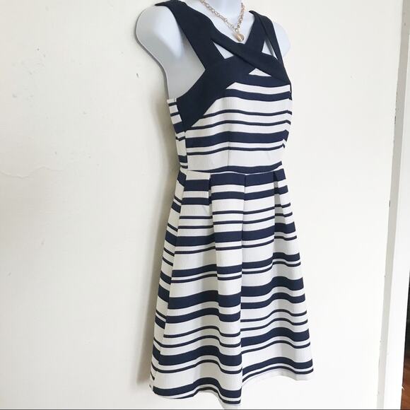 SHE + SKY Fit & Flare Blue & White Striped Sundress, S, NWT! - Picture 5 of 9